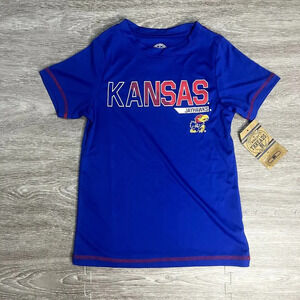 NWT Rivalry Threads Kansas Jayhawks Boys XS Blue Graphic T-Shirt Short Sleeve‎